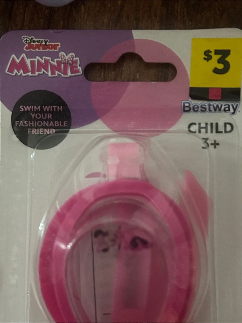 Disney Minnie Mouse Pink Kids Swim Vest with Matching Pink Goggles